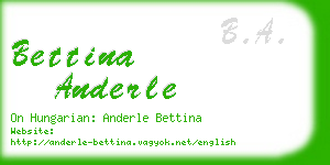 bettina anderle business card